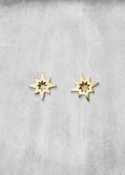 Star Cut Single Studs gold