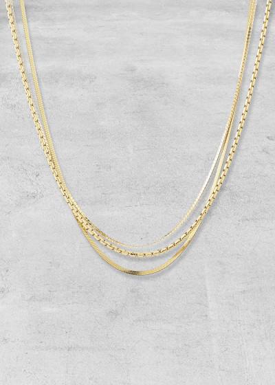 Reflective Trio Necklace gold