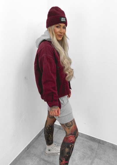 Burgundy Oversized Jeansjacket