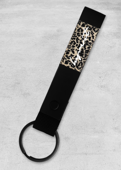 Leo Black Rubber Key Chain