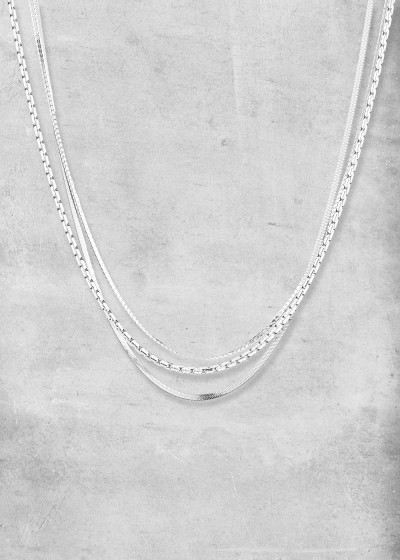 Reflective Trio Necklace silver